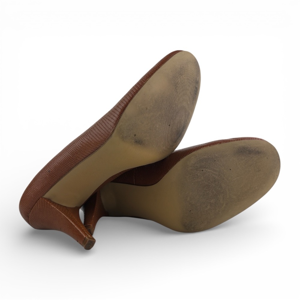 Style & Co Brown Lizard Embossed Faux Leather Round Toe Pumps 10M - Picture 4 of 5